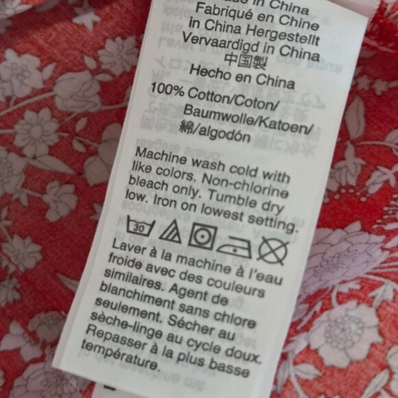 J. Crew Slim Perfect Shirt XS In Liberty Summer Blooms Print Red Long Sleeve Top - Picture 8 of 12